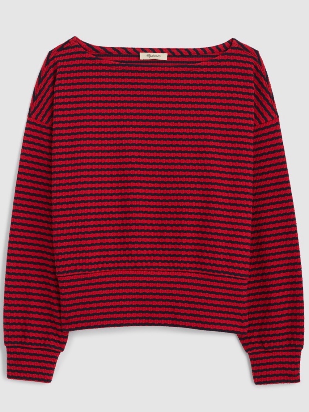 Madewell Red and Black Striped Knit Sweater